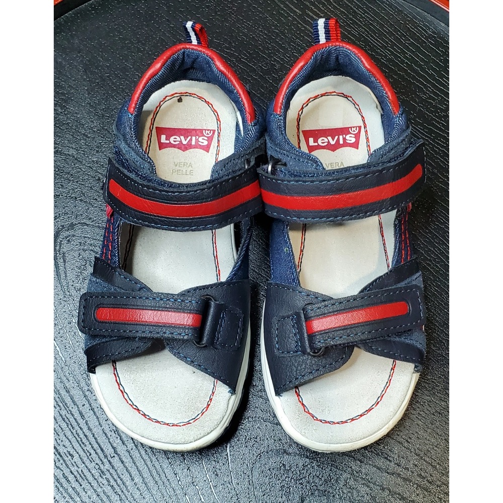 Levis Kids Sandals Navy Red White Sporty Strappy Shoes VMIA0030S US 11 EU 28